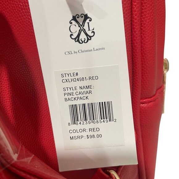 CXL Christian Lacroix Red Backpack Streetwear Mini Vegan Leather Logo Travel Bag - Picture 7 of 10